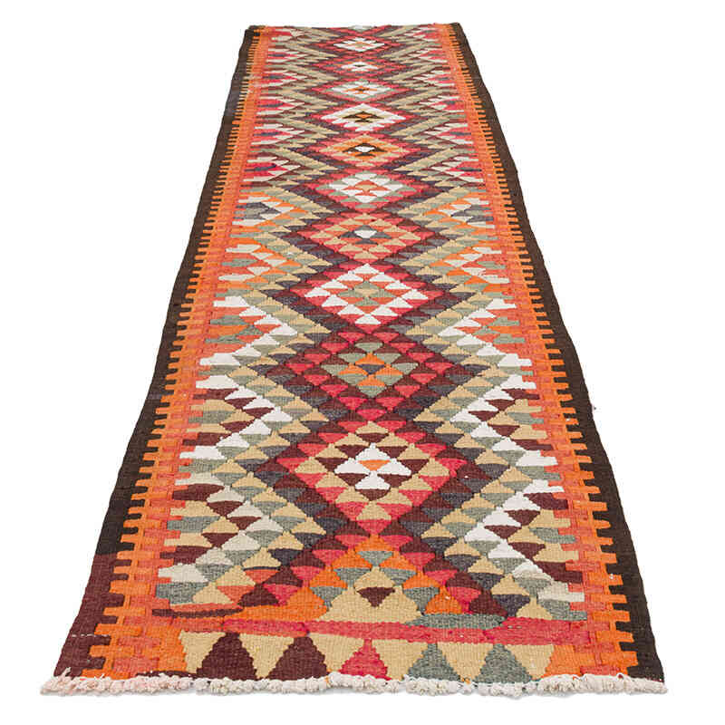 Vintage Tribal Kilim Runner - 2' 8" x 10' 11" (32" x 131") - K0077512