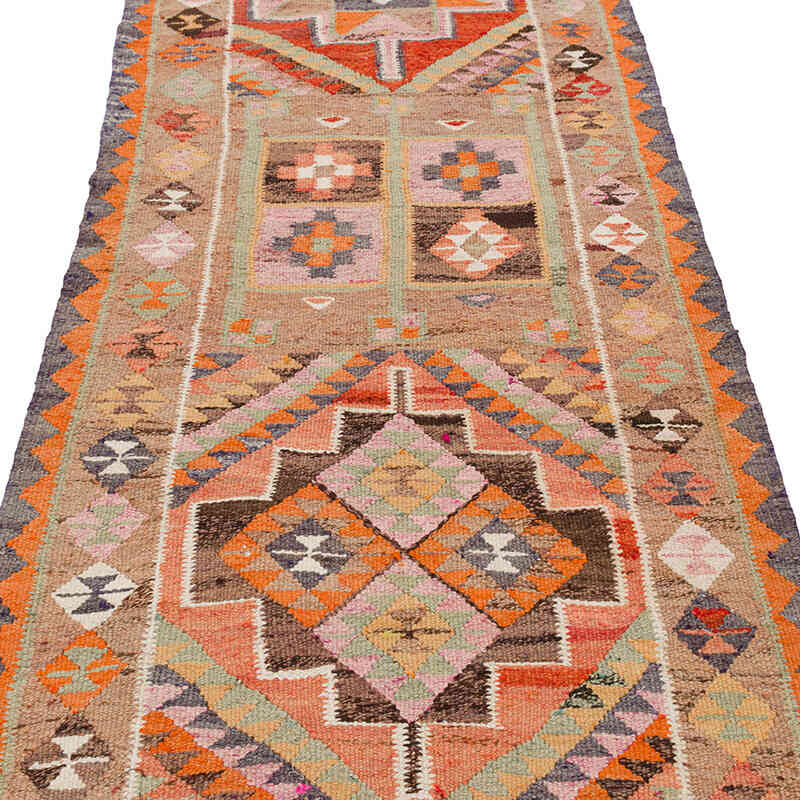 Vintage Tribal Kilim Runner - 3' 2" x 10' 11" (38" x 131") - K0077516