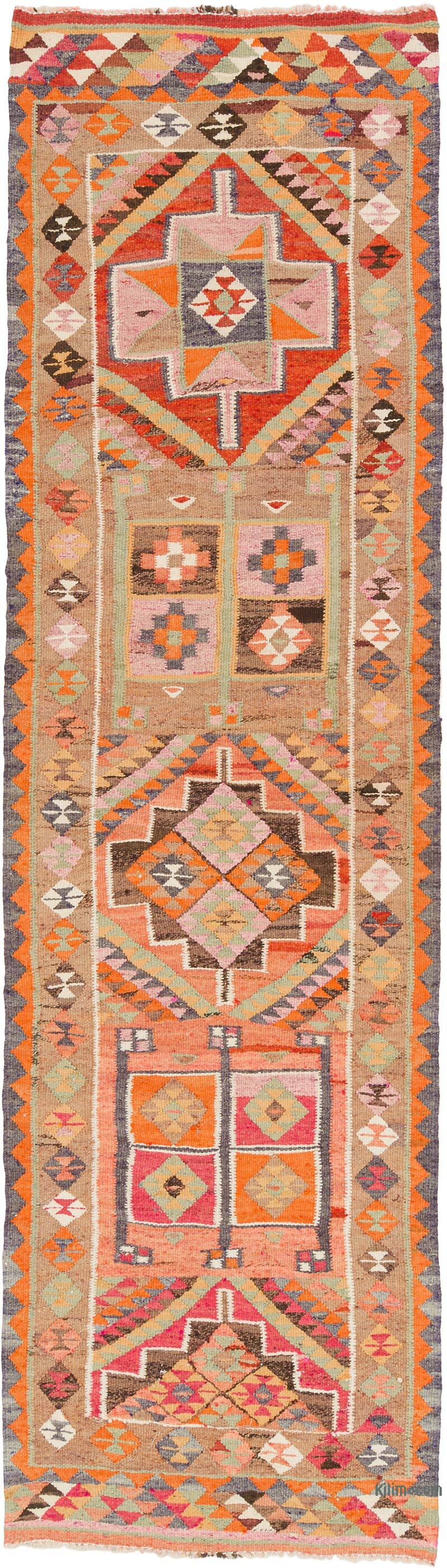 Vintage Tribal Kilim Runner - 3' 2" x 10' 11" (38" x 131") - K0077516