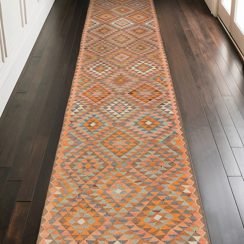 Vintage Tribal Kilim Runner - 3' 4" x 11' 2" (40" x 134") - K0077517