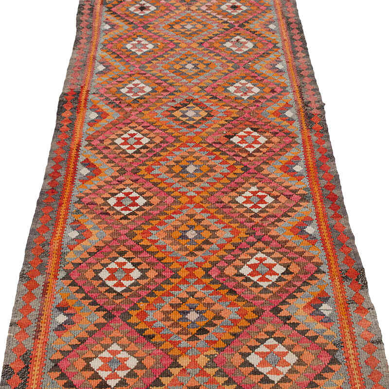 Vintage Tribal Kilim Runner - 2' 9" x 10' 1" (33" x 121") - K0077526