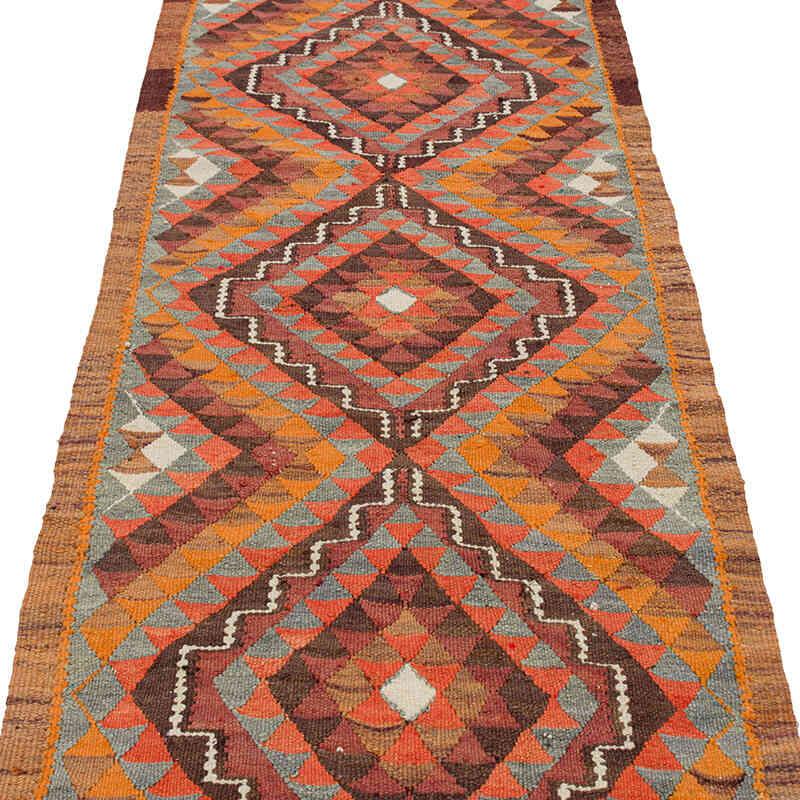 Vintage Tribal Kilim Runner - 2' 9" x 10' 2" (33" x 122") - K0077527
