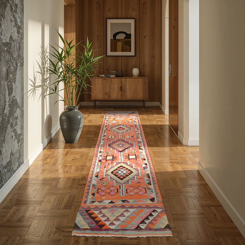 Vintage Tribal Kilim Runner - 3'  x 9' 8" (36" x 116") - K0077531