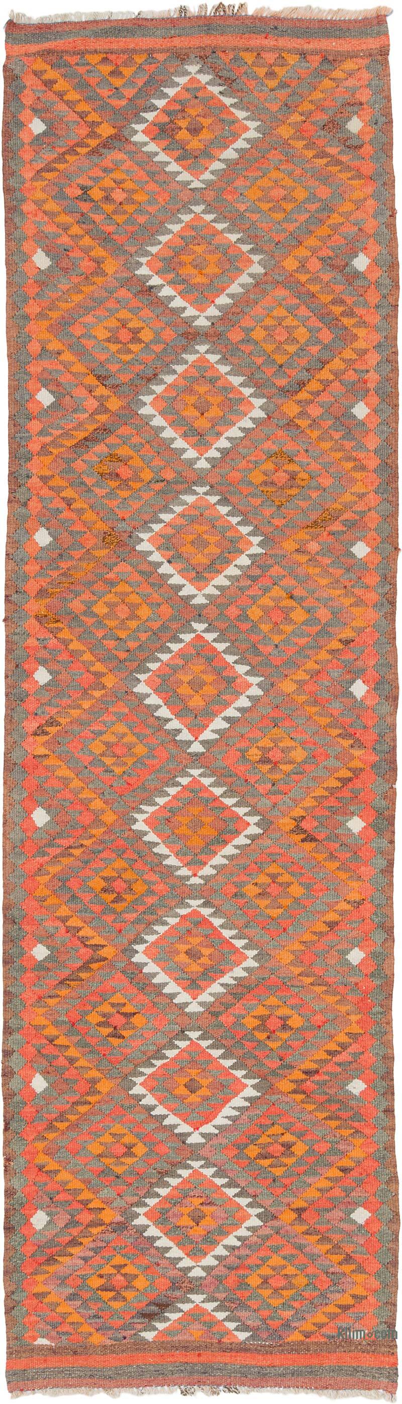 Vintage Tribal Kilim Runner - 3' 1" x 10' 10" (37" x 130") - K0077532