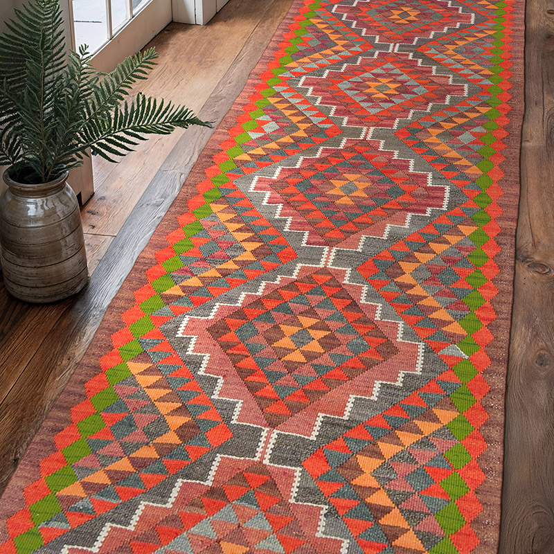 Vintage Anadolu Kilim Yolluk - 90 cm x 310 cm - K0077533