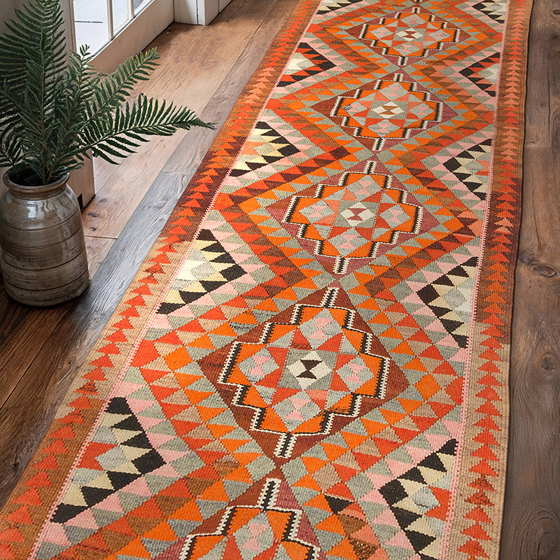 Vintage Anadolu Kilim Yolluk - 90 cm x 310 cm - K0077541
