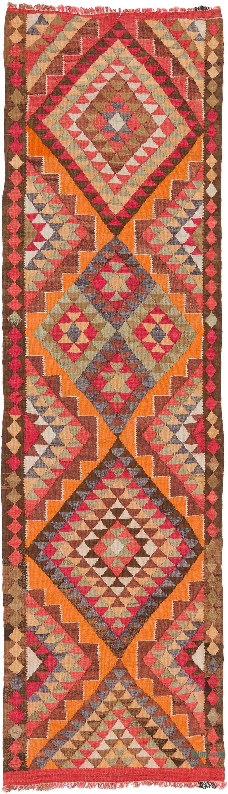 Vintage Tribal Kilim Runner - 2' 11" x 10' 6" (35" x 126") - K0077542