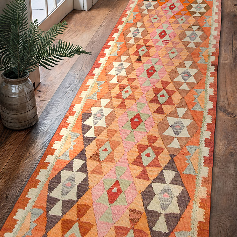 Vintage Tribal Kilim Runner - 3'  x 10' 7" (36" x 127") - K0077544