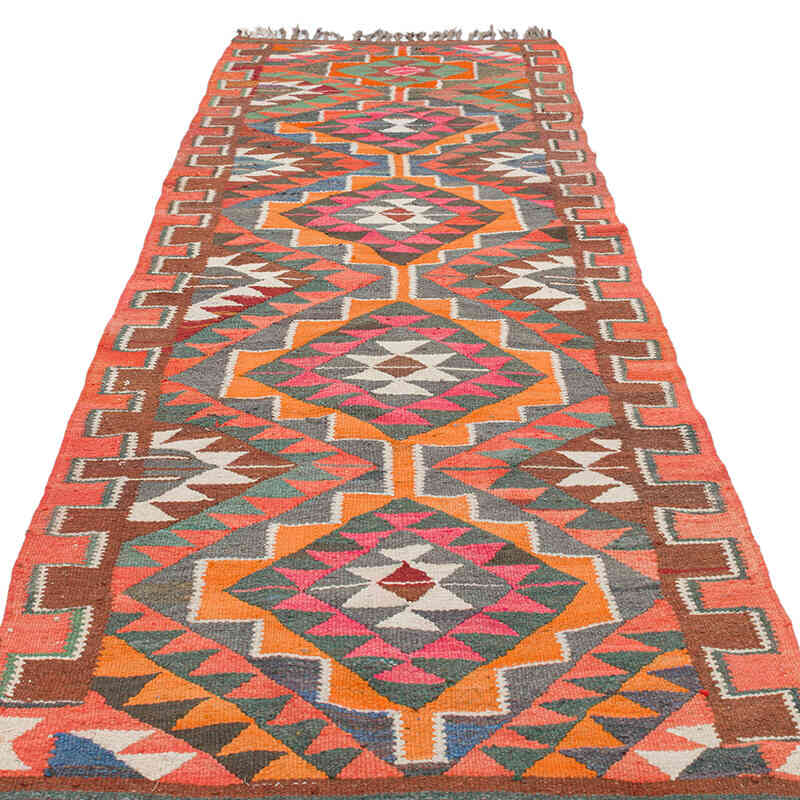 Vintage Tribal Kilim Runner - 3' 5" x 10' 4" (41" x 124") - K0077548