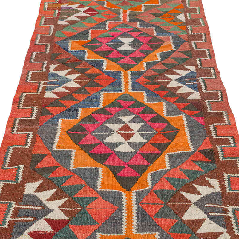 Vintage Tribal Kilim Runner - 3' 5" x 10' 4" (41" x 124") - K0077548