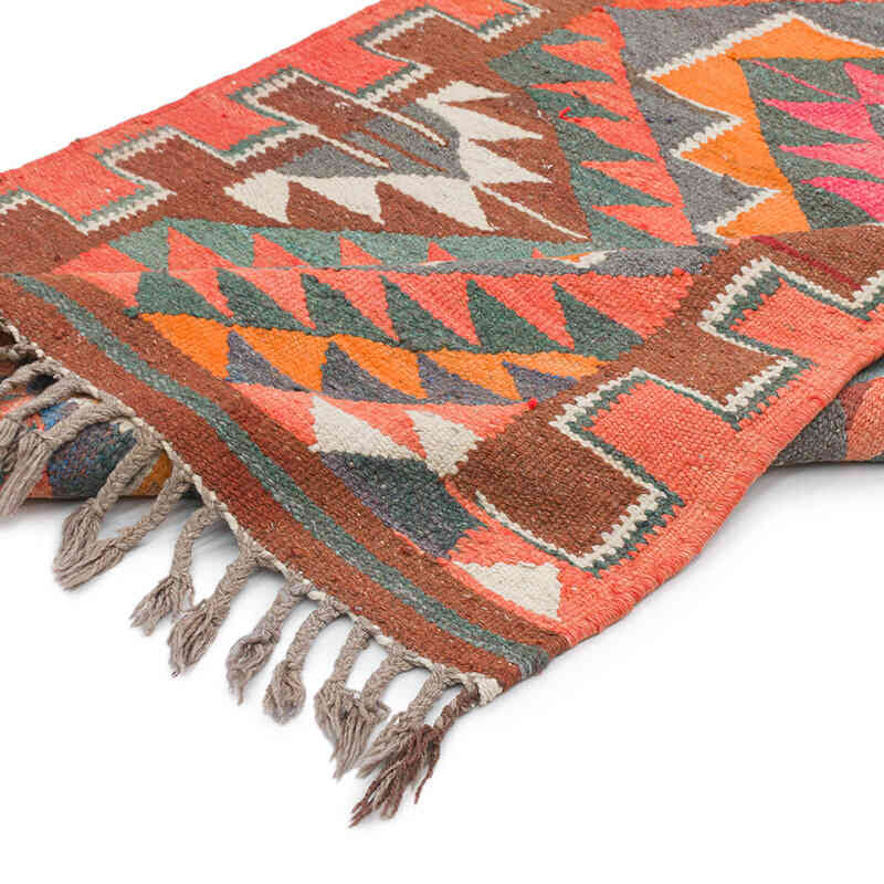 Vintage Tribal Kilim Runner - 3' 5" x 10' 4" (41" x 124") - K0077548