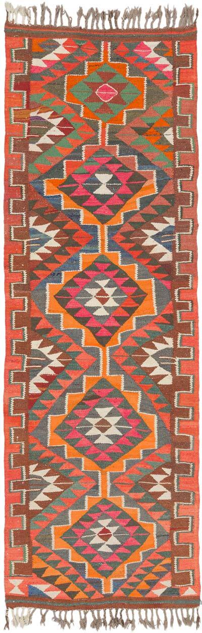 Alfombra Kilim Tribal Vintage - 104 cm x 316 cm