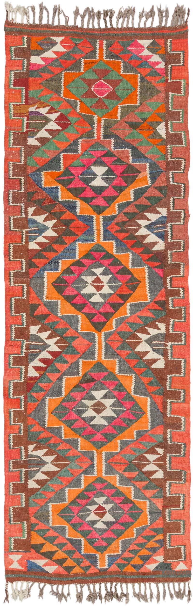 Vintage Tribal Kilim Runner - 3' 5" x 10' 4" (41" x 124") - K0077548