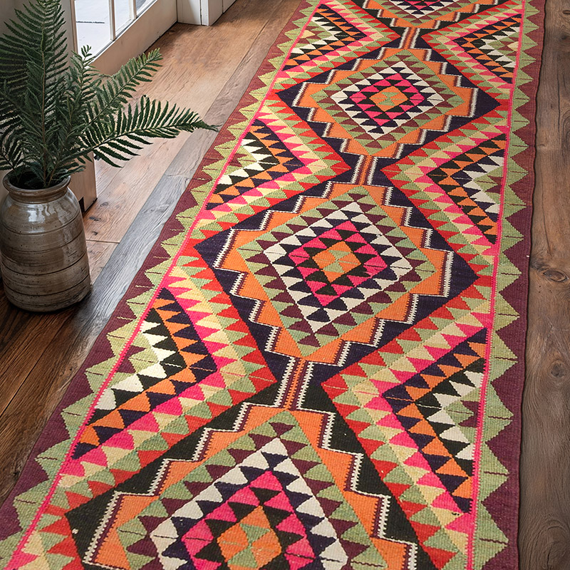 Vintage Anadolu Kilim Yolluk - 90 cm x 305 cm - K0077551