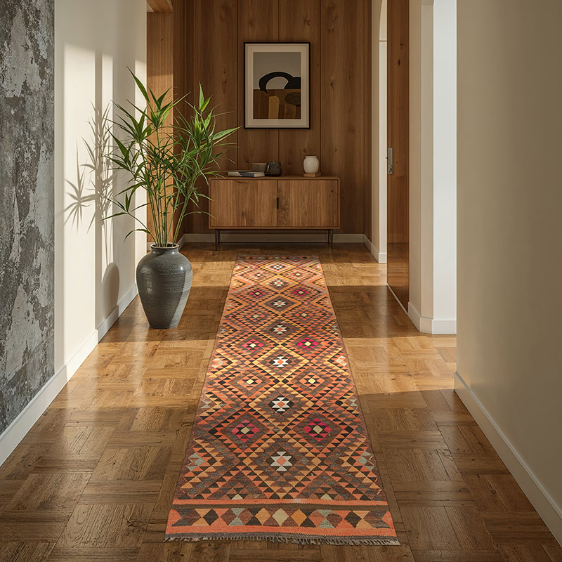 Vintage Tribal Kilim Runner - 3'  x 9' 10" (36" x 118") - K0077553