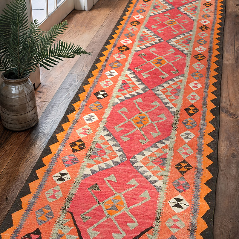 Vintage Anadolu Kilim Yolluk - 97 cm x 335 cm - K0077556