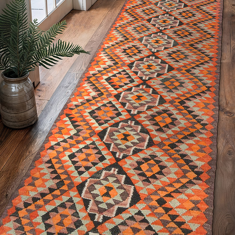 Vintage Anadolu Kilim Yolluk - 100 cm x 334 cm - K0077558