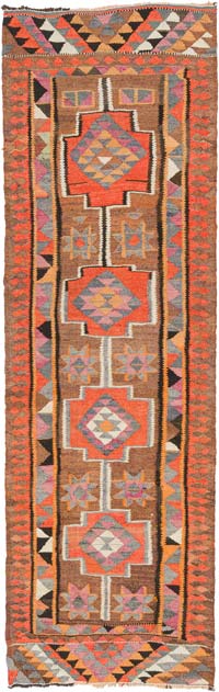 Alfombra Kilim Tribal Vintage - 91 cm x 286 cm
