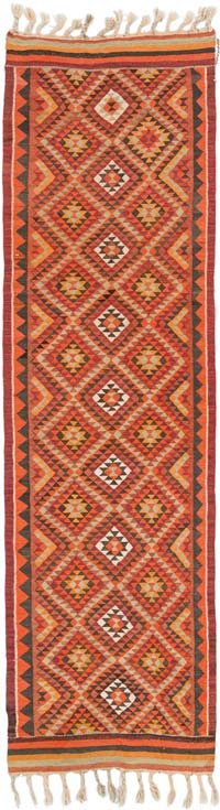 Vintage Anadolu Kilim Yolluk - 93 cm x 322 cm