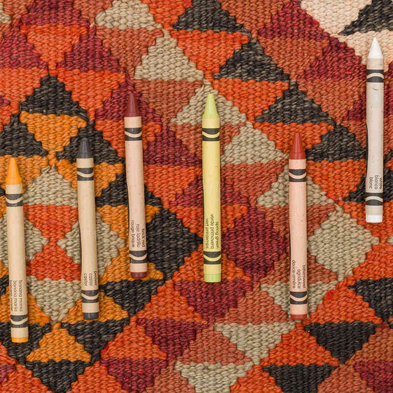 Alfombra Kilim Tribal Vintage - 93 cm x 322 cm - K0077565
