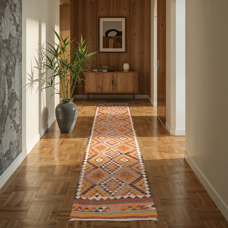 Vintage Herki Kilim Yolluk - 85 cm x 293 cm - K0077566