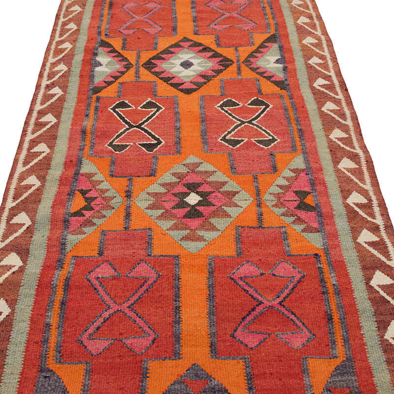 Vintage Herki Kilim Runner - 3' 5" x 11'  (41" x 132") - K0077570