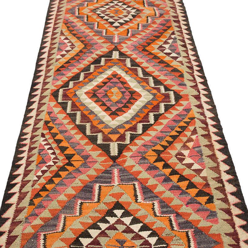 Vintage Herki Kilim Runner - 3'  x 9' 10" (36" x 118") - K0077571