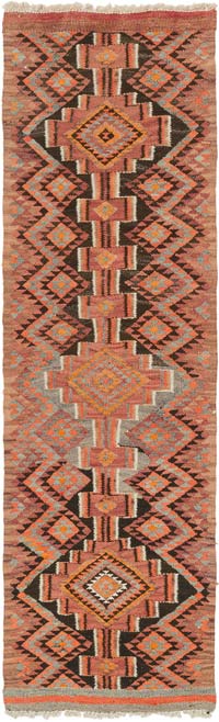 Vintage Herki Kilim Yolluk - 87 cm x 290 cm