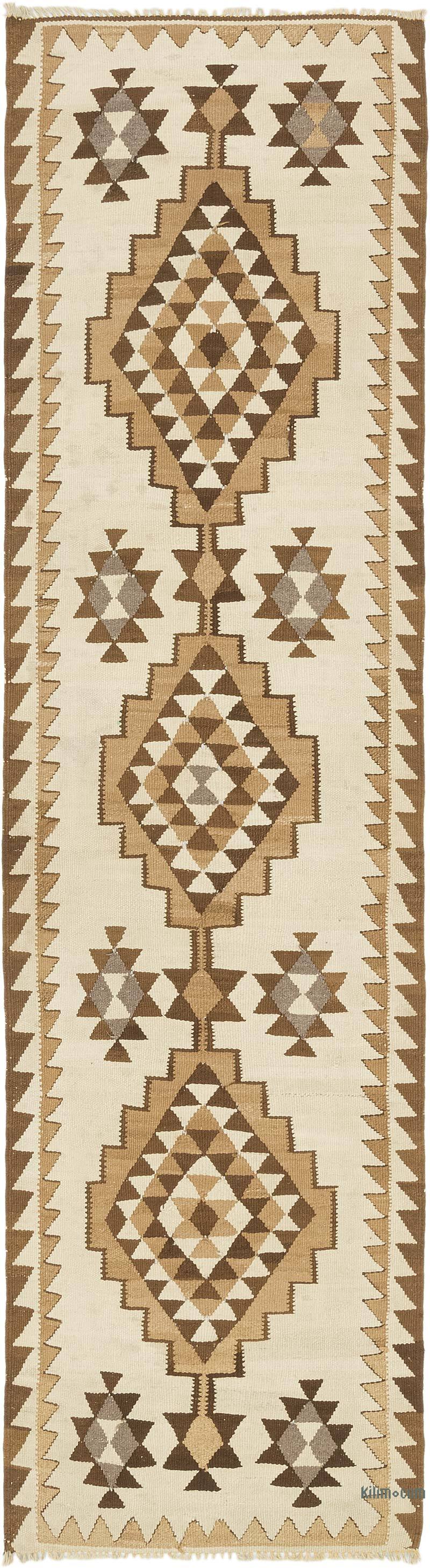 Vintage Herki Kilim Yolluk - 87 cm x 325 cm - K0077581
