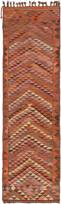 Vintage Herki Kilim Yolluk - 91 cm x 330 cm