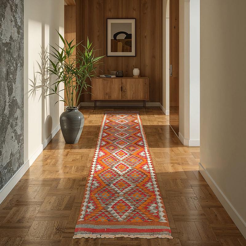 Corredor Vintage Herki Kilim - 86 cm x 293 cm - K0077586