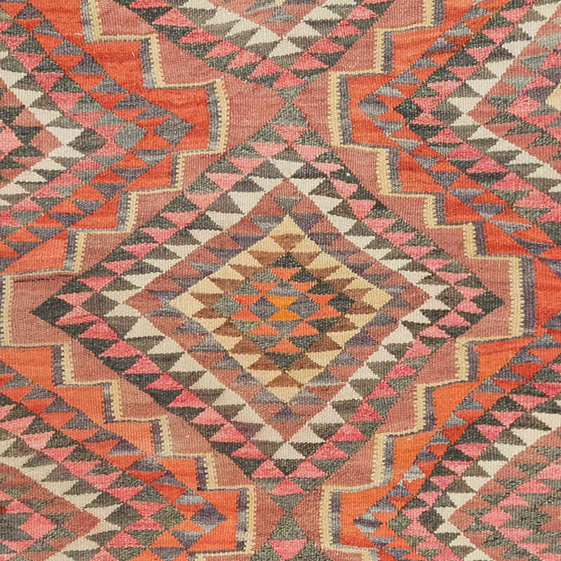 Vintage Herki Kilim Runner - 3' 4" x 10' 9" (40" x 129") - K0077587
