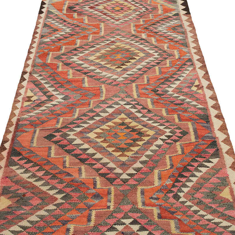 Vintage Herki Kilim Runner - 3' 4" x 10' 9" (40" x 129") - K0077587