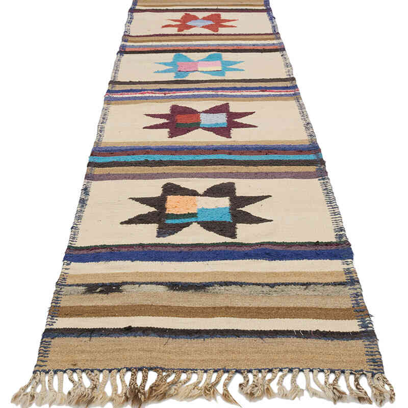 Vintage Herki Kilim Runner - 2' 9" x 10' 5" (33" x 125") - K0077588