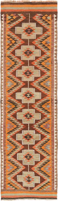 Vintage Herki Kilim Yolluk - 86 cm x 300 cm