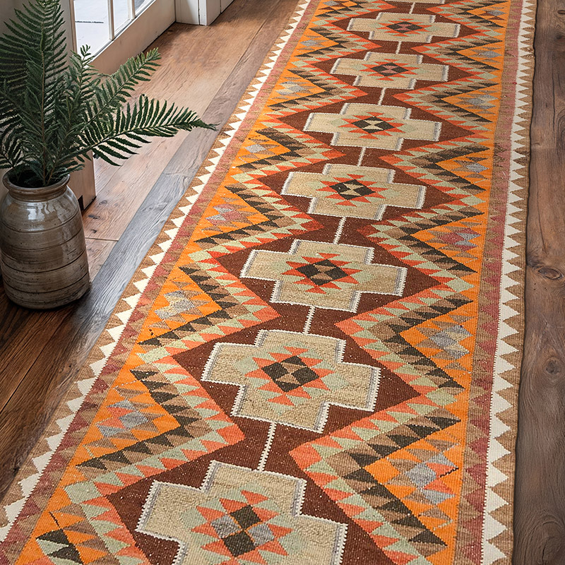 Vintage Herki Kilim Yolluk - 86 cm x 300 cm - K0077595