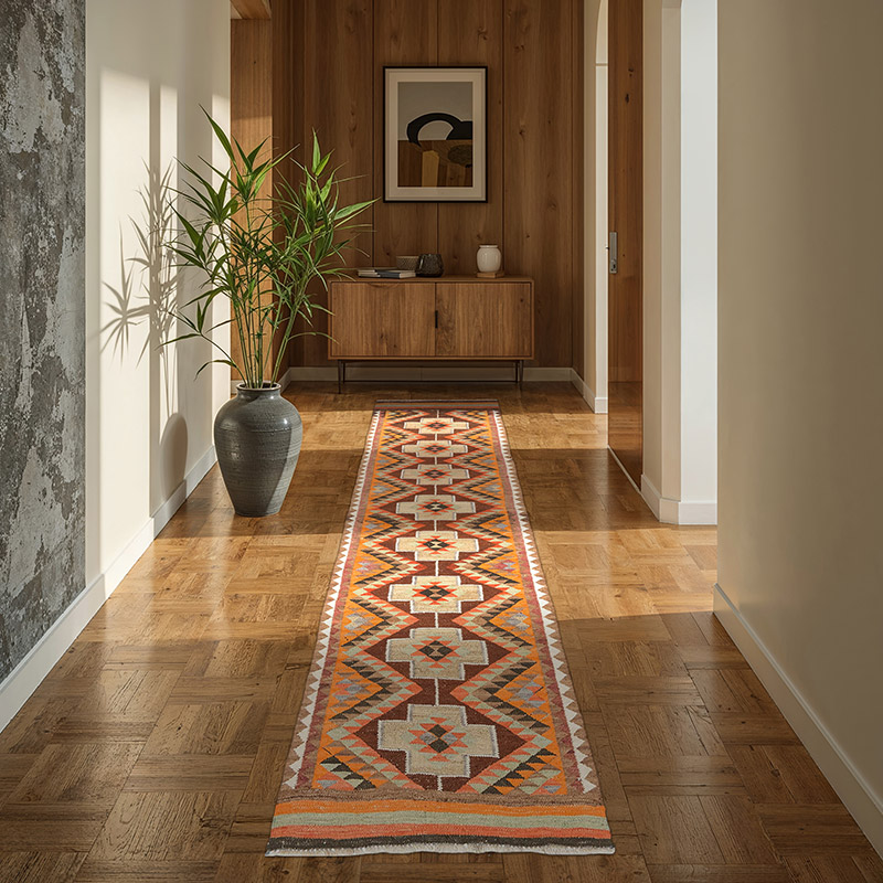Vintage Herki Kilim Yolluk - 86 cm x 300 cm - K0077595