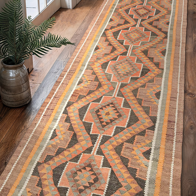 Corredor Vintage Herki Kilim - 100 cm x 335 cm - K0077597