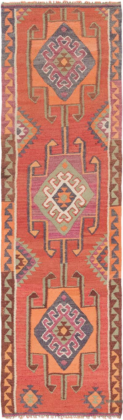 Vintage Herki Kilim Yolluk - 93 cm x 313 cm