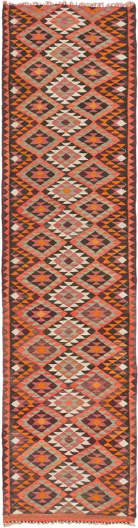 Vintage Herki Kilim Yolluk - 90 cm x 348 cm