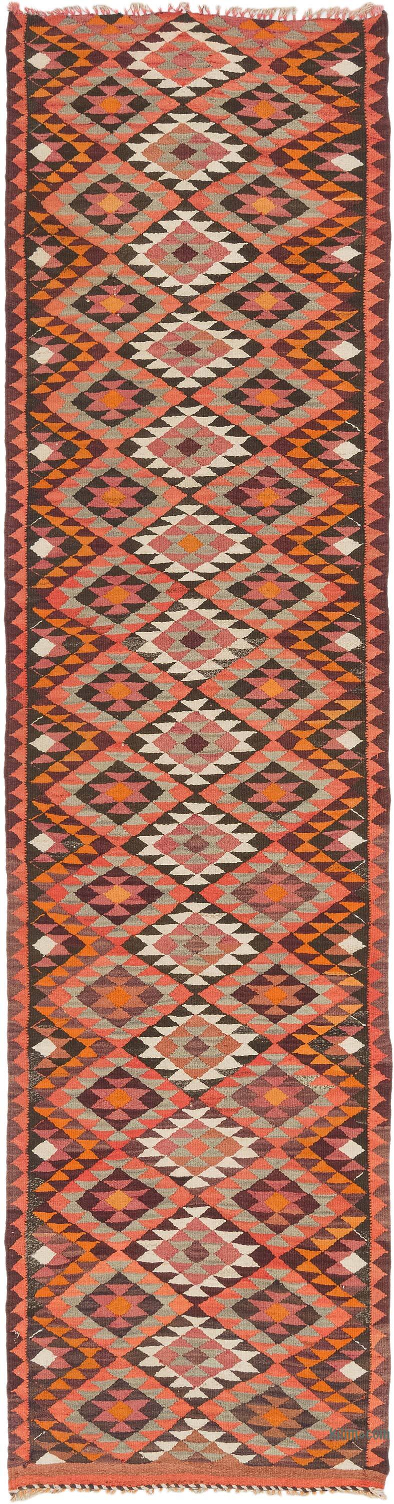 Vintage Herki Kilim Runner - 2' 11" x 11' 5" (35" x 137") - K0077611