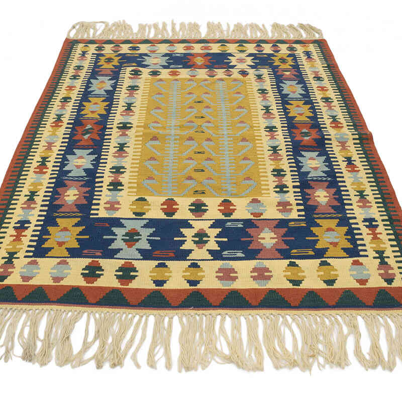 New Handwoven Turkish Kilim Rug - 3' 8" x 5' 4" (44" x 64") - K0077622