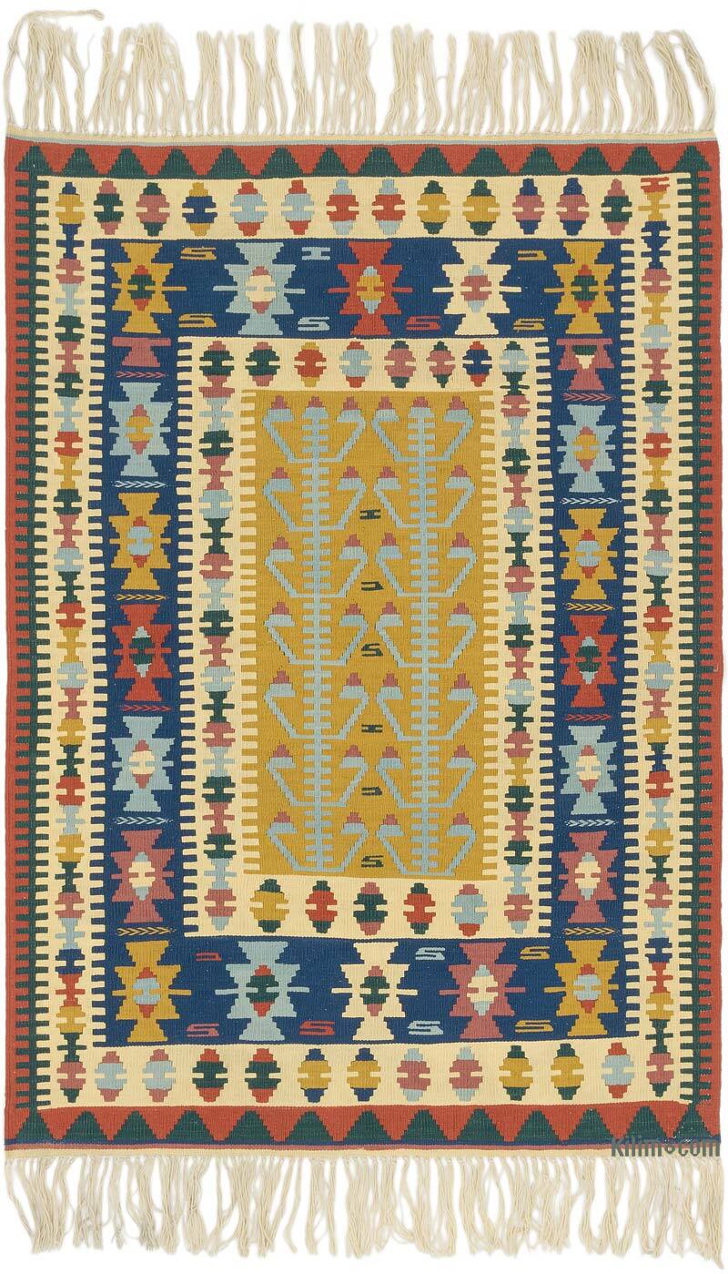 New Handwoven Turkish Kilim Rug - 3' 8" x 5' 4" (44" x 64") - K0077622