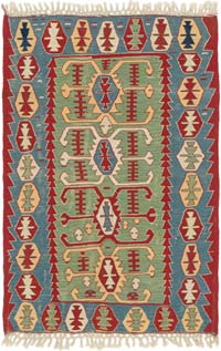 New Handwoven Turkish Kilim Rug - 3' 9" x 5' 6" (45" x 66")