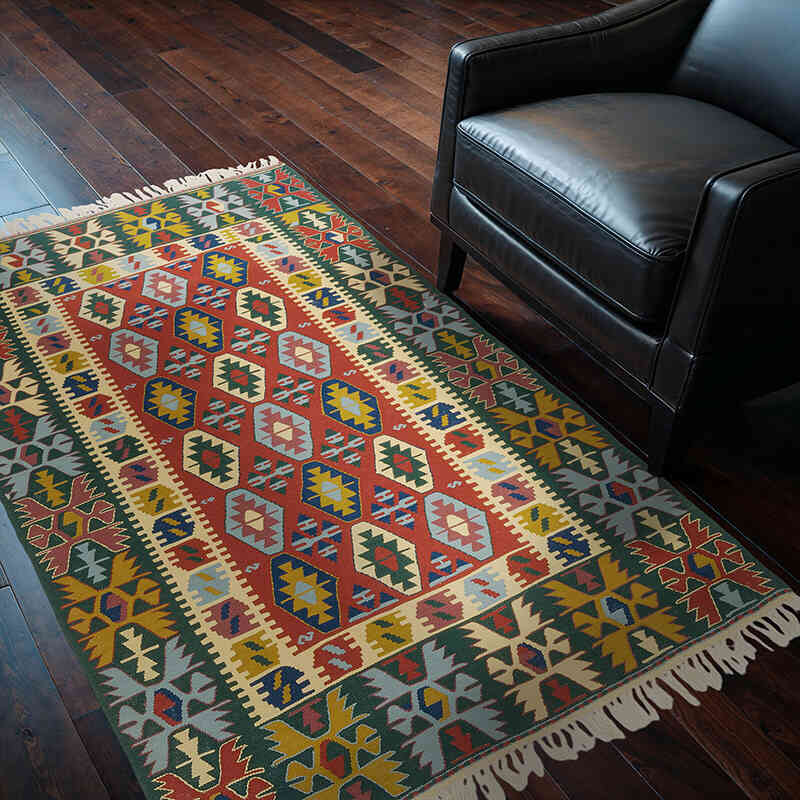 Nueva Alfombra Turca Kilim - 120 cm x 178 cm - K0077625