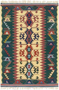 New Handwoven Turkish Kilim Rug - 4' 2" x 5' 11" (50" x 71")