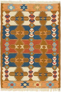 New Handwoven Turkish Kilim Rug - 3' 9" x 5' 5" (45" x 65")