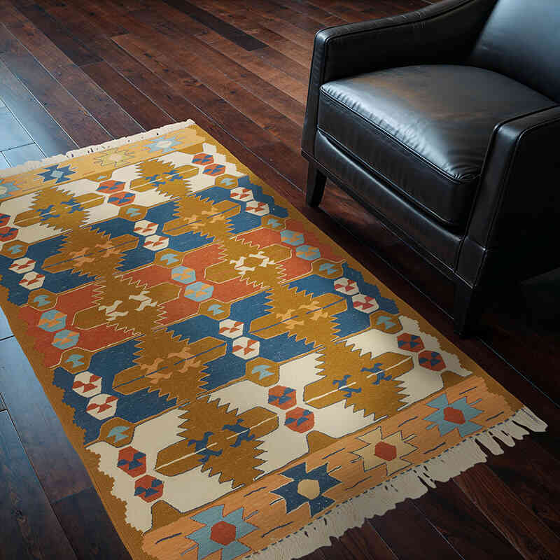 Nueva Alfombra Turca Kilim - 115 cm x 166 cm - K0077628