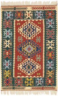 New Handwoven Turkish Kilim Rug - 3' 9" x 5' 7" (45" x 67")