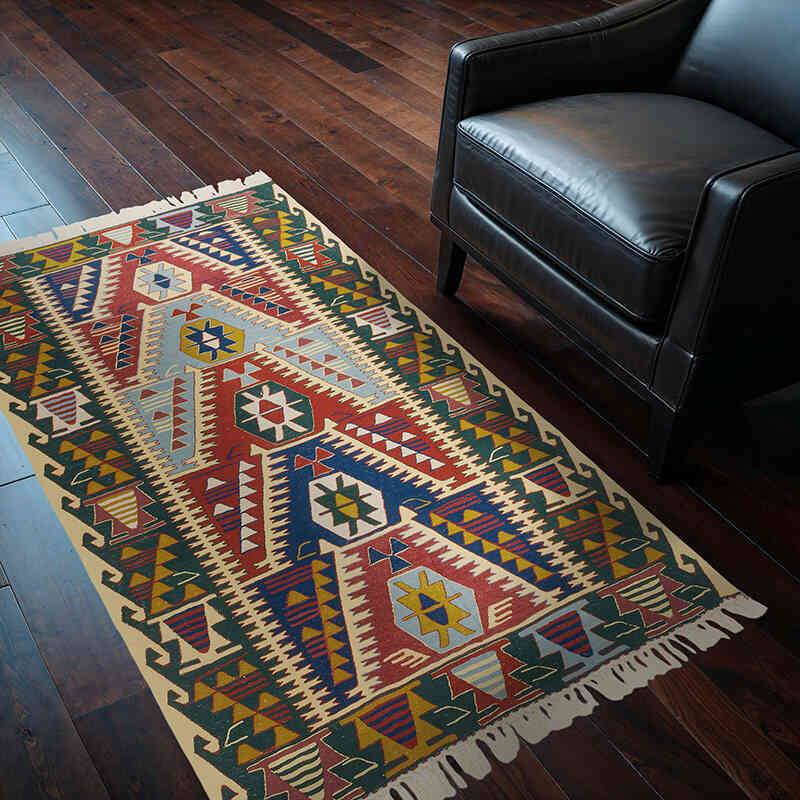 Nueva Alfombra Turca Kilim - 115 cm x 175 cm - K0077630